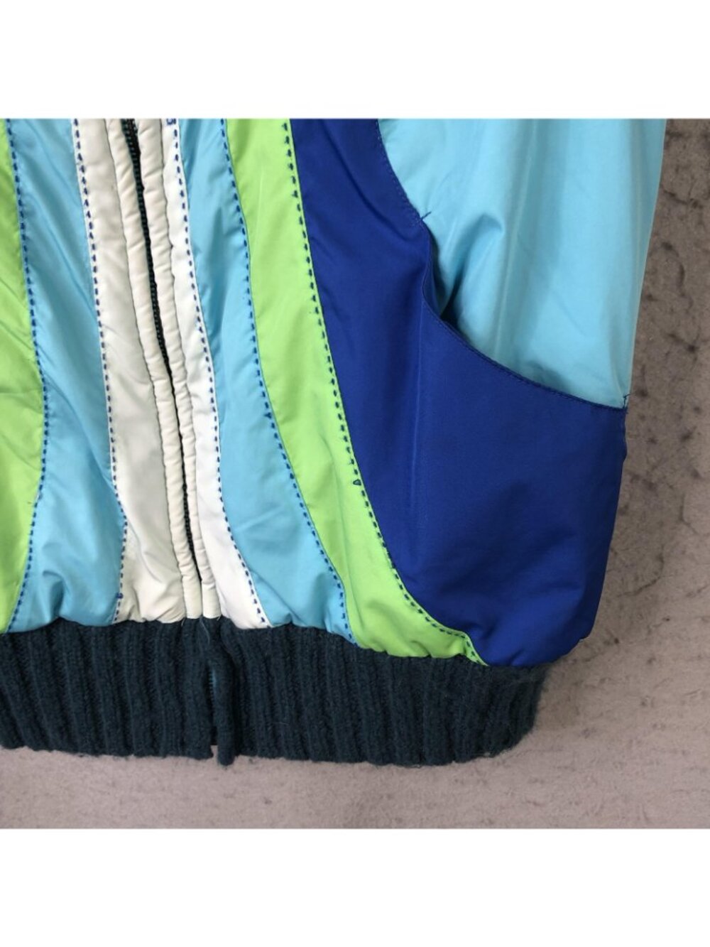 Free People Vest Womens M Blue Knit Back Puffer Stripe Colorblock Gorpcore - Picture 9 of 16